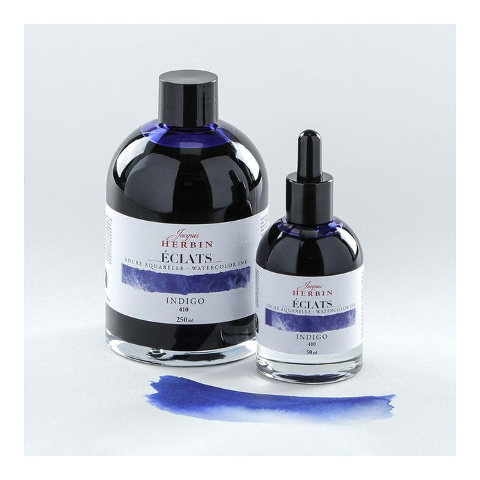 Jacques Herbin Eclats Watercolour Ink 410 Indigo 250ml C18410T_3