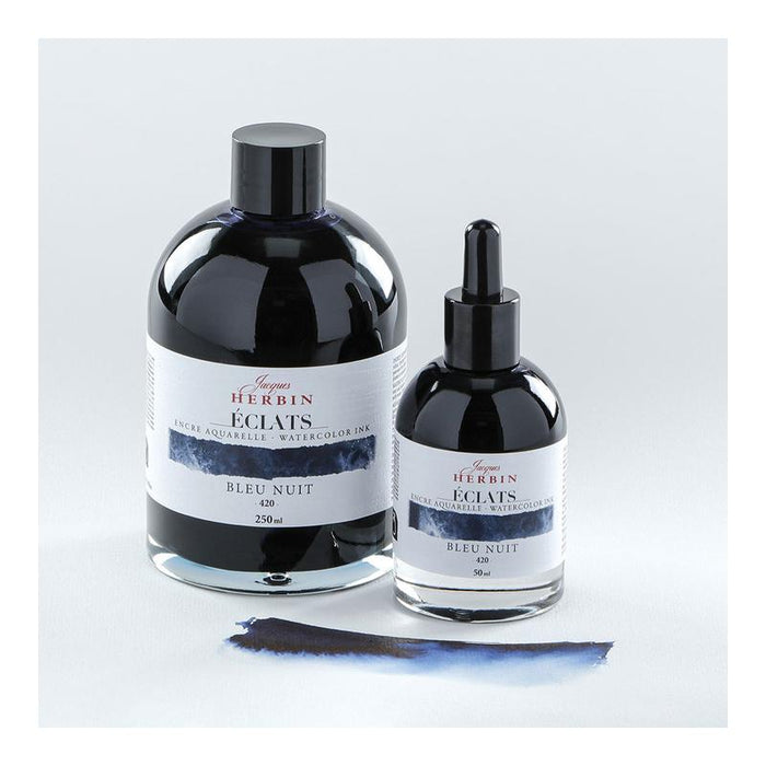 Jacques Herbin Eclats Watercolour Ink 420 Midnight Blue 50ml C16420T_3