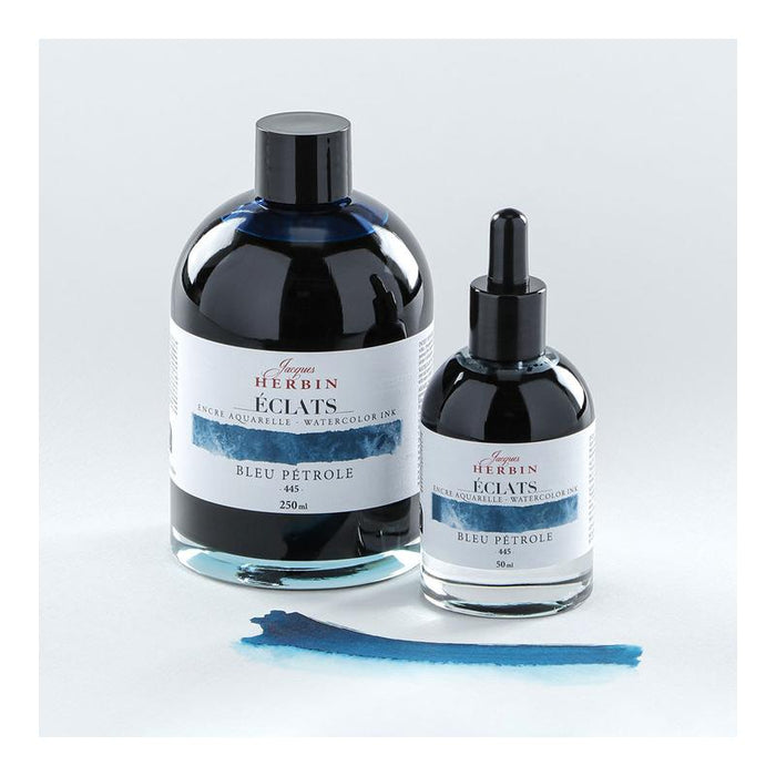 Jacques Herbin Eclats Watercolour Ink 445 Petrol Blue 50ml C16445T_3