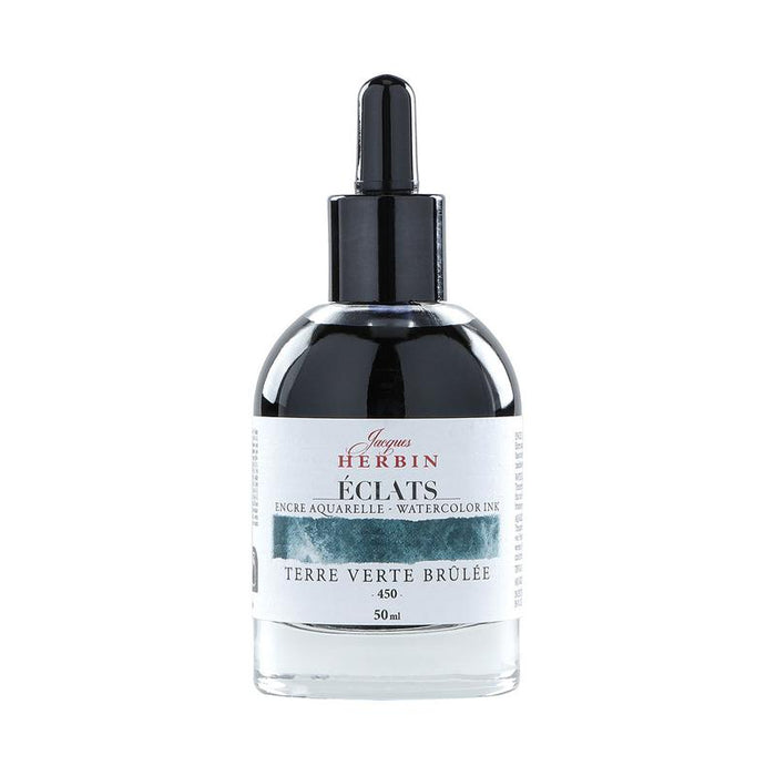 Jacques Herbin Eclats Watercolour Ink 450 Burnt Green Earth 50ml C16450T_1