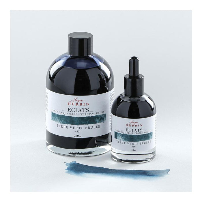 Jacques Herbin Eclats Watercolour Ink 450 Burnt Green Earth 50ml C16450T_3