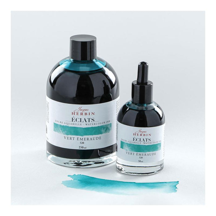 Jacques Herbin Eclats Watercolour Ink 520 Emerald Green 50ml C16520T_3