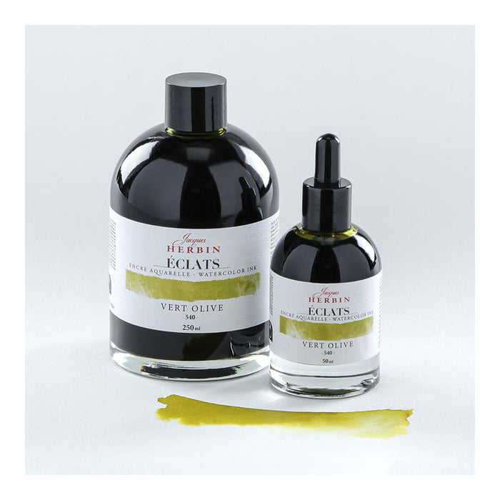 Jacques Herbin Eclats Watercolour Ink 540 Olive Green 50ml C16540T_3