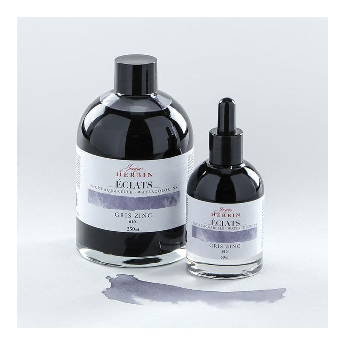 Jacques Herbin Eclats Watercolour Ink 610 Zinc Grey 250ml C18610T_3