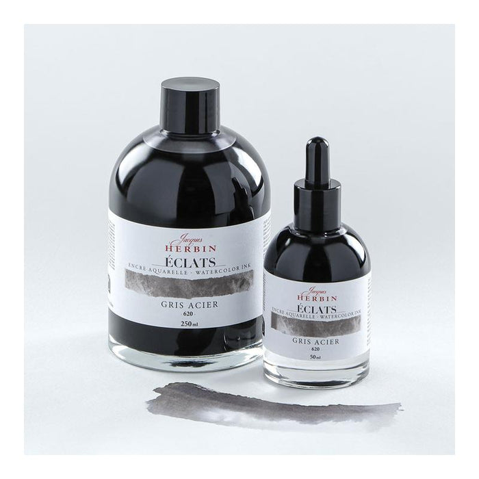 Jacques Herbin Eclats Watercolour Ink 620 Steel Grey 50ml C16620T_3