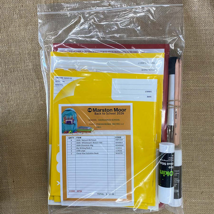 Kaingaroa School Piwakawaka NE/Yr 1-2 Class Stationery Pack KP26