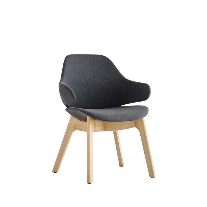 Konfurb Orbit Mid Back Wooden Base Chair