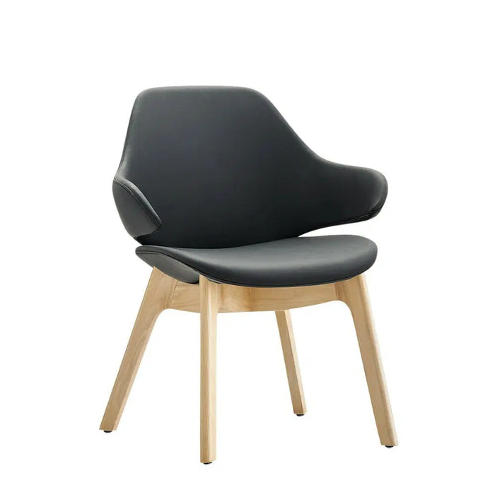 Konfurb Orbit Mid Back Wooden Base Chair