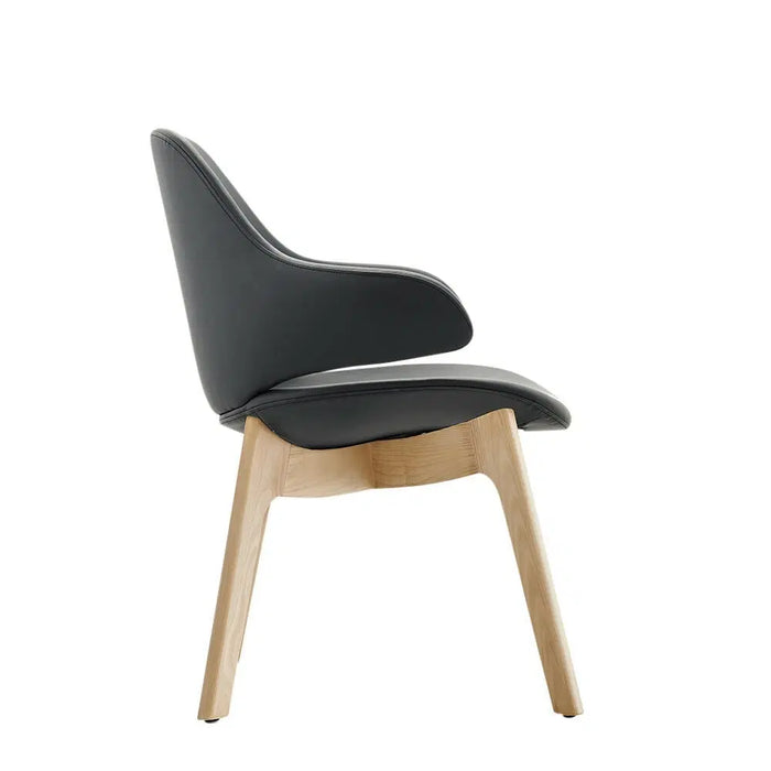 Konfurb Orbit Mid Back Wooden Base Chair