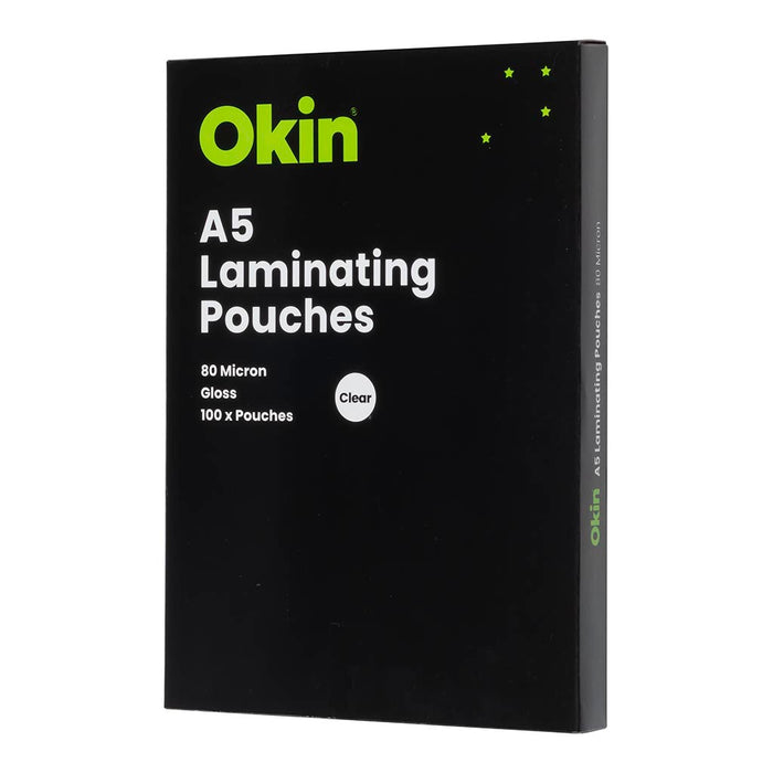 Okin Laminating Pouches A5 Gloss 80mic Pack 100