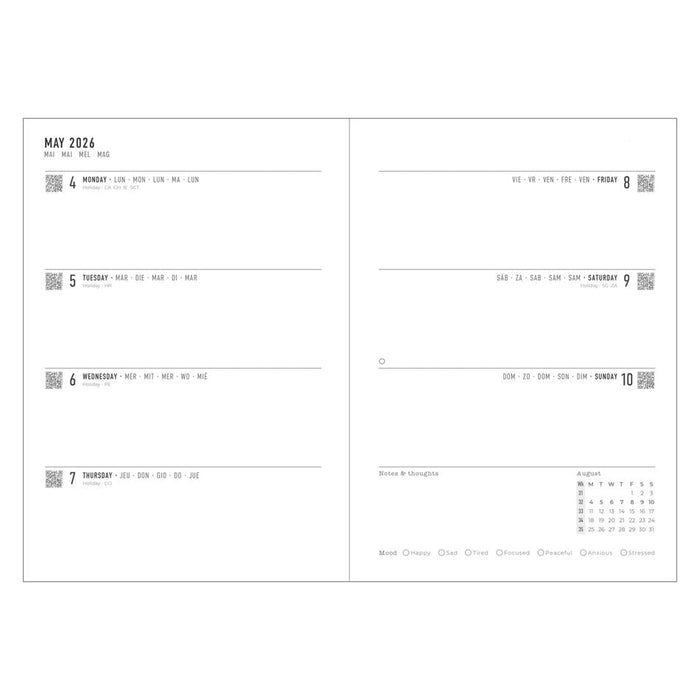 Letts A5 Gradient Diary Rose 2026 Week to View 1001642_2