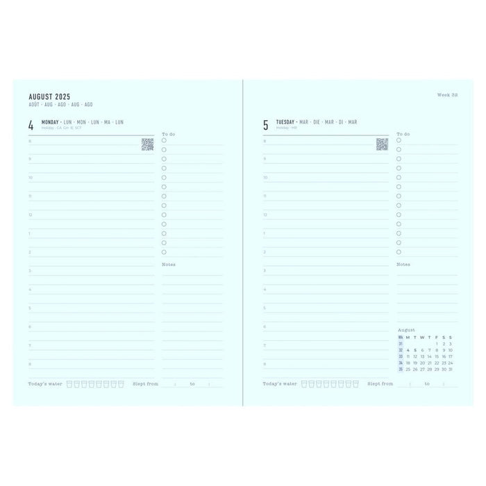 Letts A5 Mid-Year Diary Day to Page Conscious Rosewater 2025_2