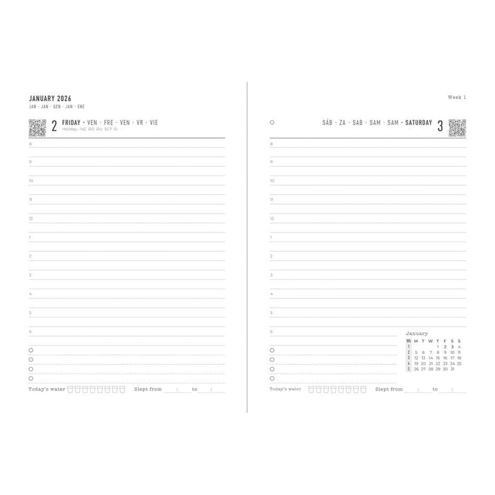 Letts A6 Gradient Diary 2026 - Rose, Day to Page, Hard Cover_2