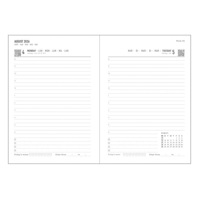Letts A6 La Belle Nature Diary 2026 Green Day-to-Page_2