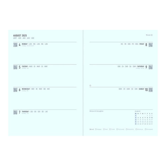 Letts Diary Mid Year A5 Week to View Spring Valley Mint 18 Month 2025/26 1001312_2