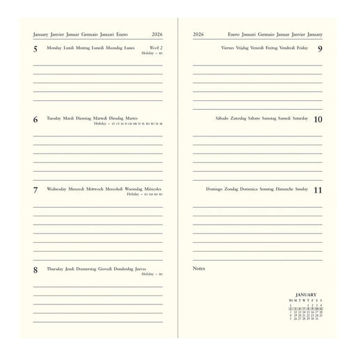 Letts of London Diary Baroque Slim WTV Navy 2026 1001620_2