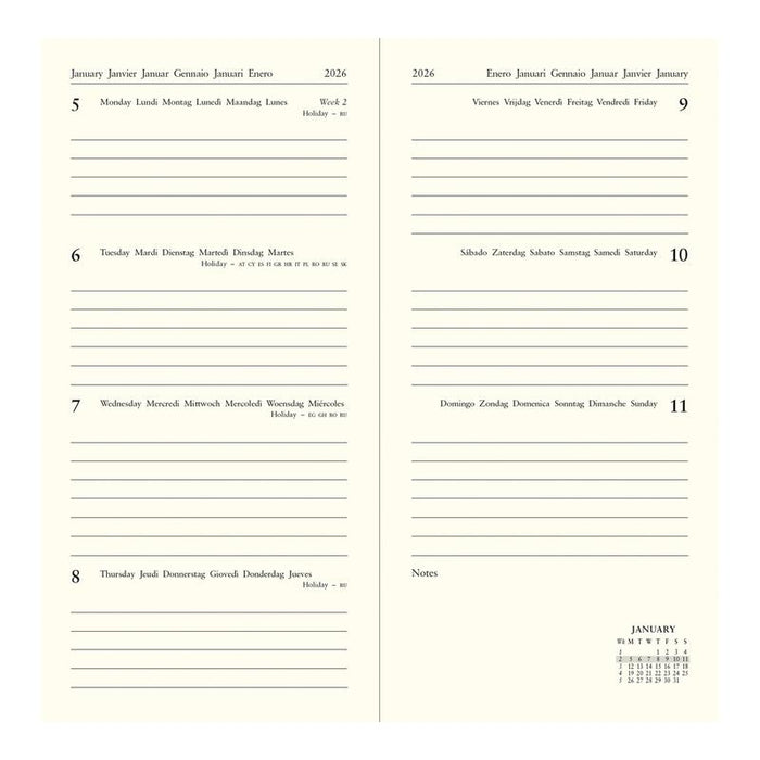 Letts of London Diary Baroque Slim WTV Navy 2026 1001620_2