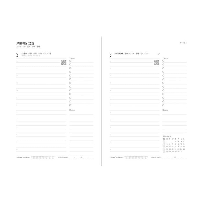 Letts of London Diary Gradient A6 WTV Rose 2026 1001646_2