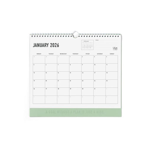 Letts of London Wall Calendar Conscious 300x270mm Sage 2026 1001591_1
