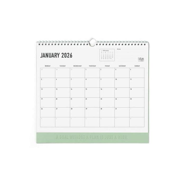 Letts of London Wall Calendar Conscious 300x270mm Sage 2026 1001591_1