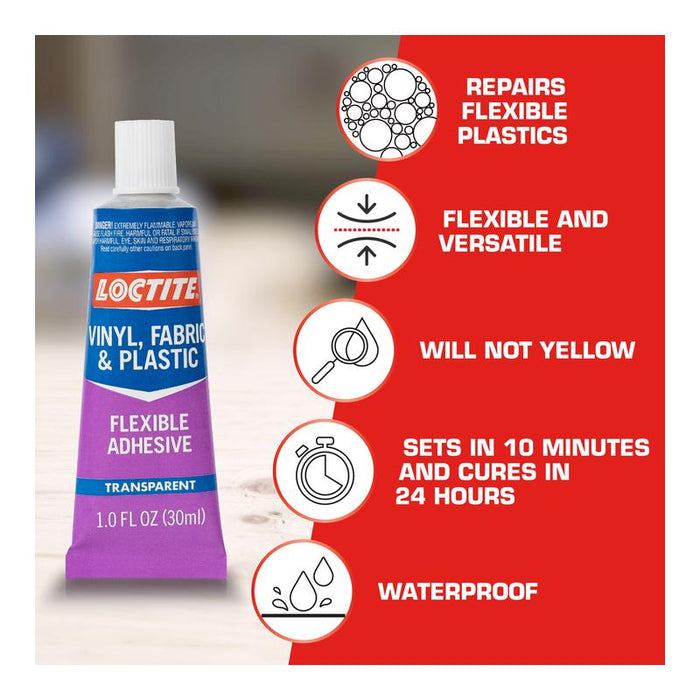 Loctite Vinyl Fabric Plastic Flexible Adhesive 30ml 1360694_3