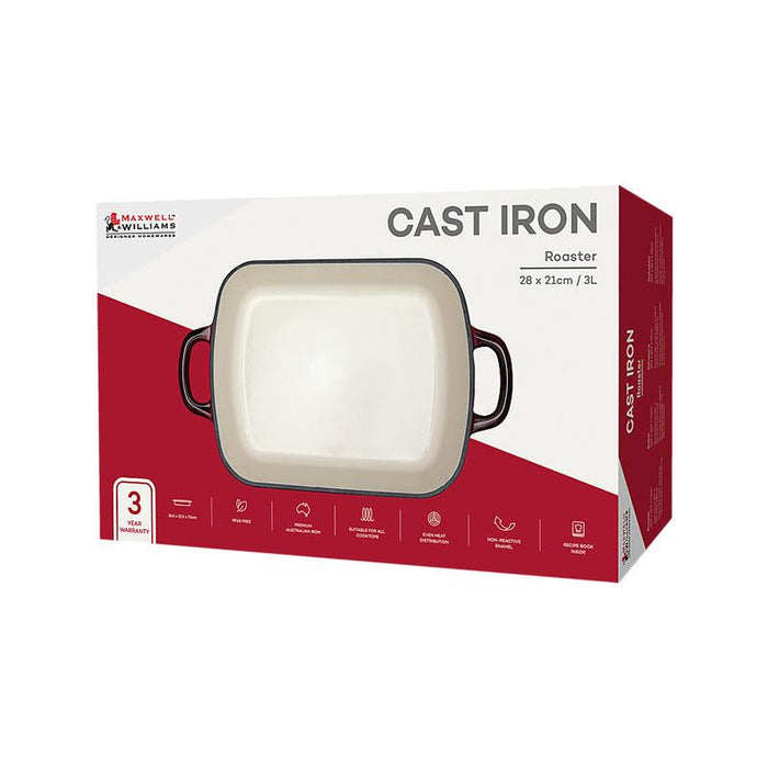Maxwell & Williams 3L Cast Iron Roaster Merlot 28x21cm_2