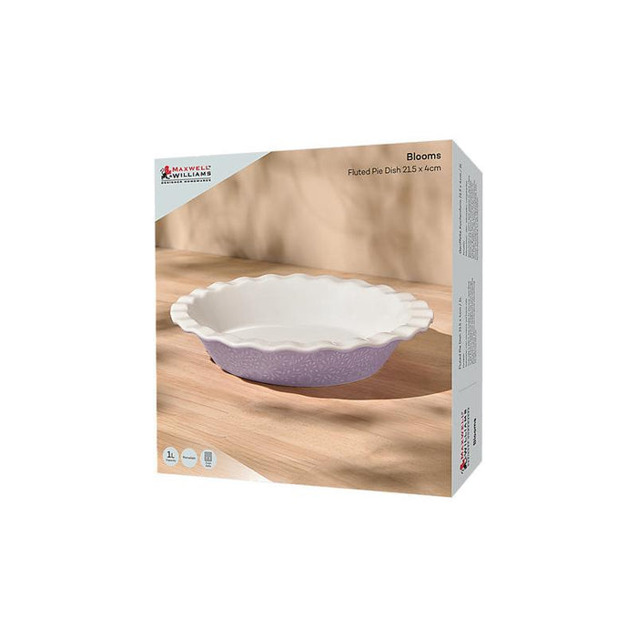 Maxwell & Williams Blooms Fluted Pie Dish Gift Boxed Lilac 21.5x4cm IA0431_2