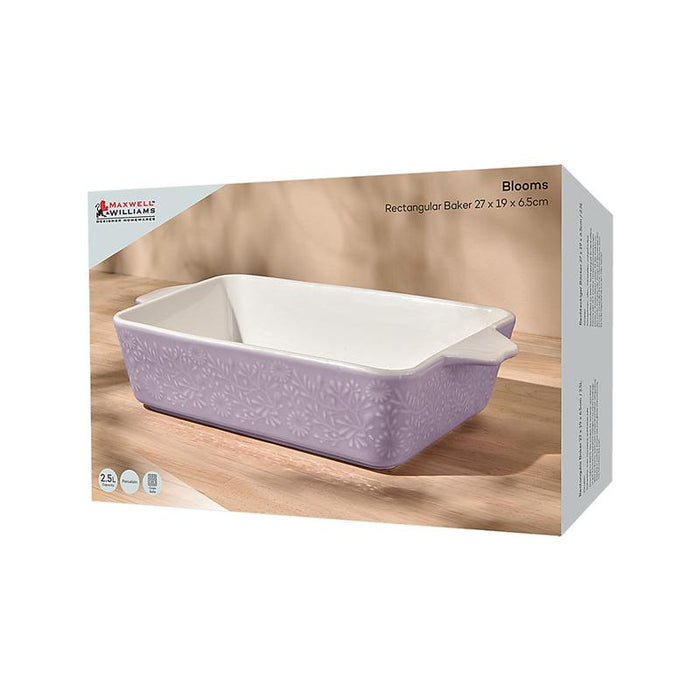 Maxwell & Williams Blooms Rectangular Baker Gift Boxed Lilac 27x19x6.5cm IA0433_3