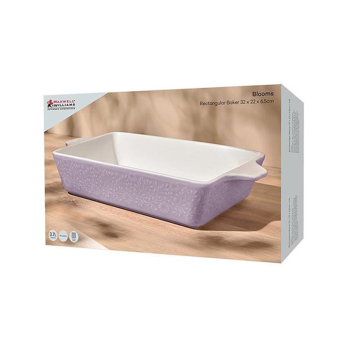 Maxwell & Williams Blooms Rectangular Baker Gift Boxed Lilac 32x22x6.5cm IA0434_3