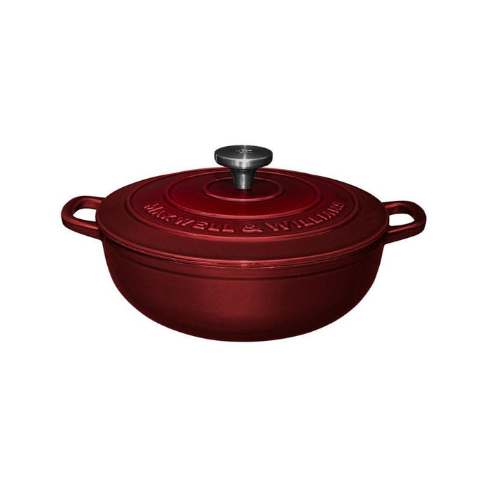 Maxwell & Williams Cast Iron Round Casserole / 4L Gift Boxed Merlot 26cm SE0036_1