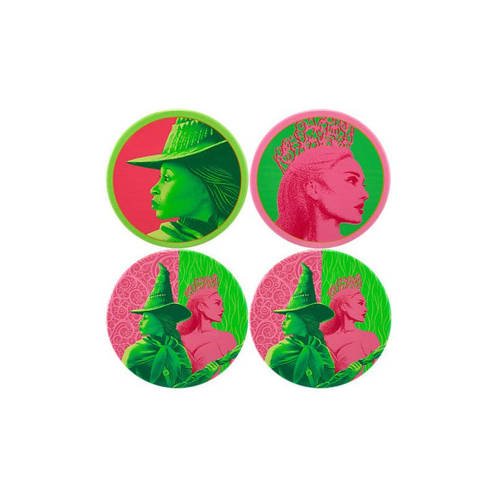 Maxwell & Williams Wicked Ceramic Coaster Set 10cm Green & Pink_1