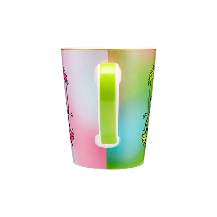 Maxwell & Williams Wicked Conical Mug 450ml Green & Pink_4