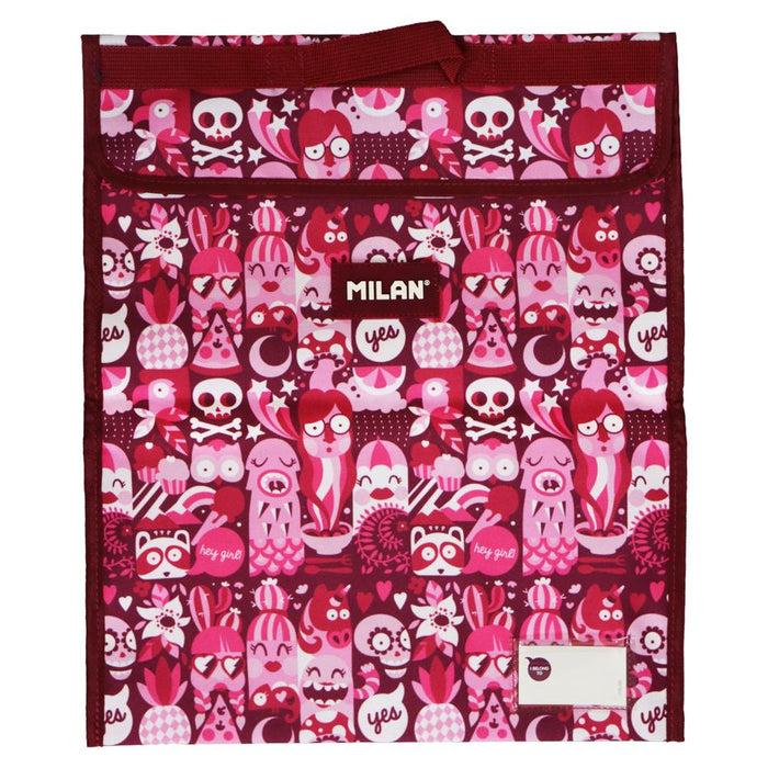 Milan Extra Large Homework Bag 370x450mm Pink 1002193_1