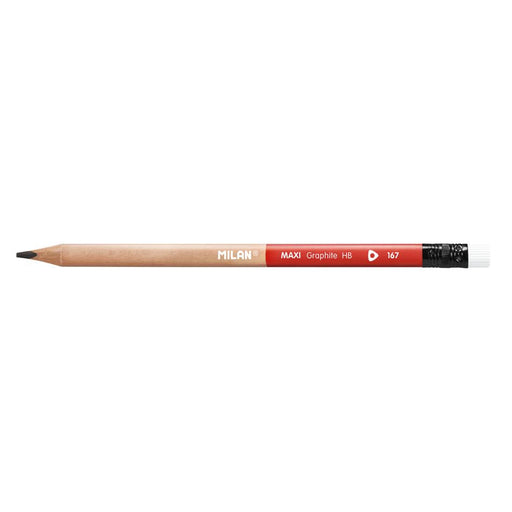 Milan HB Maxi Graphite Pencils with Eraser, Pack of 12_2