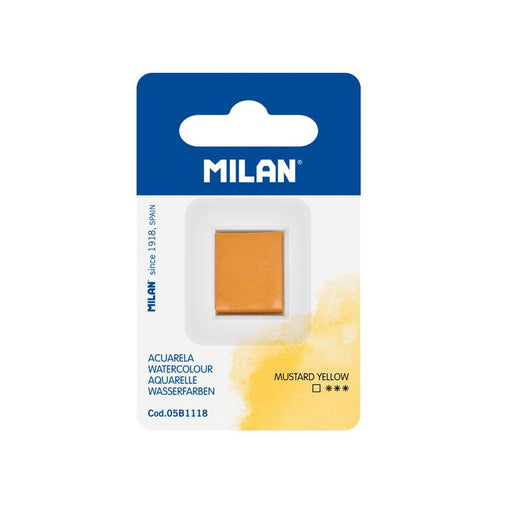 Milan Watercolour Paint Half Pan Refill Mustard Yellow 1000337_1