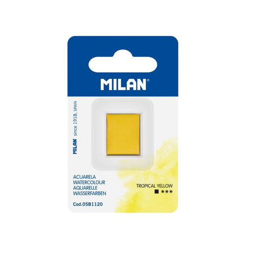 Milan Watercolour Paint Half Pan Refill Tropical Yellow 1000338_1