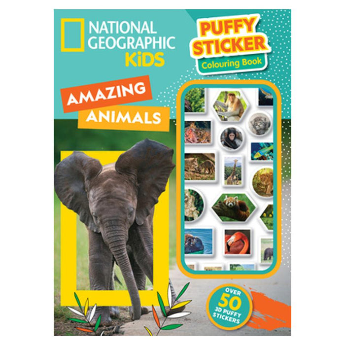 National Geographic Kids: Puffy Sticker Colouring Book Amazing Animals_1