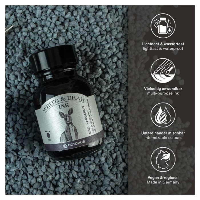 Octopus 50ml Write & Draw Ink Grey Kangaroo OCTOWD289_2