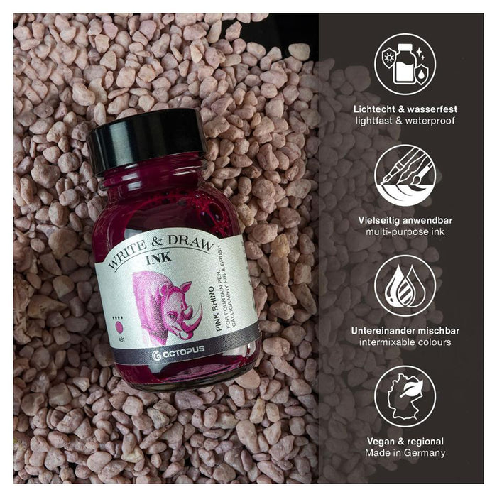 Octopus 50ml Write & Draw Ink - Pink Rhino OCTOWD481_2