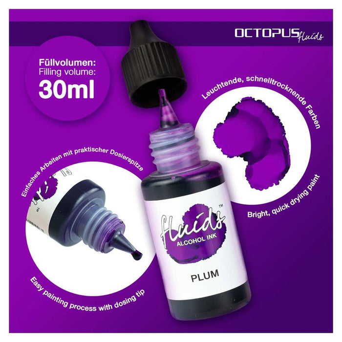Octopus Alcohol Ink 30ml - Plum Violet, Fast-Drying Color_2