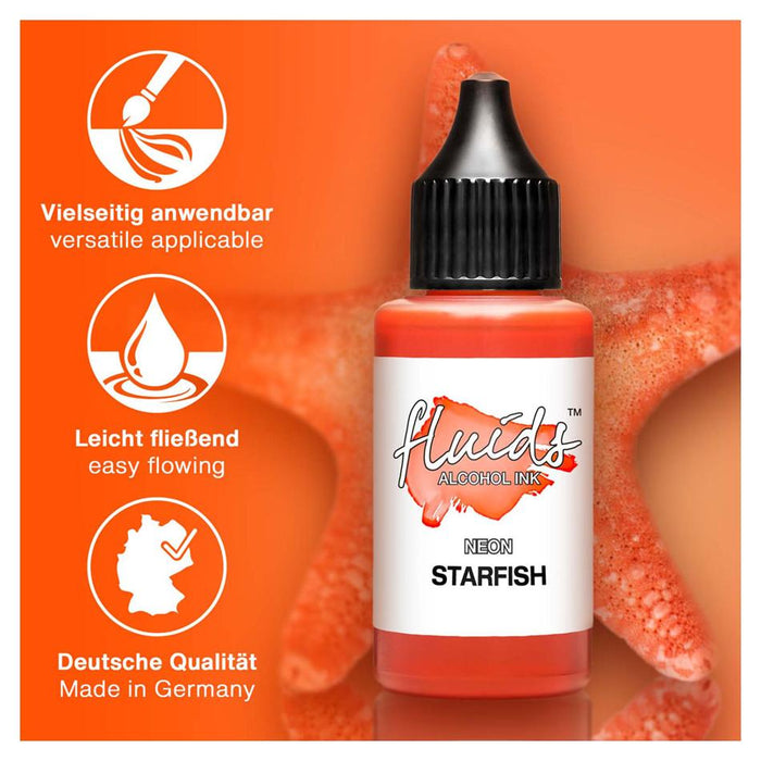 Octopus Alcohol Ink 30ml - Starfish Orange, Fast-Drying_3