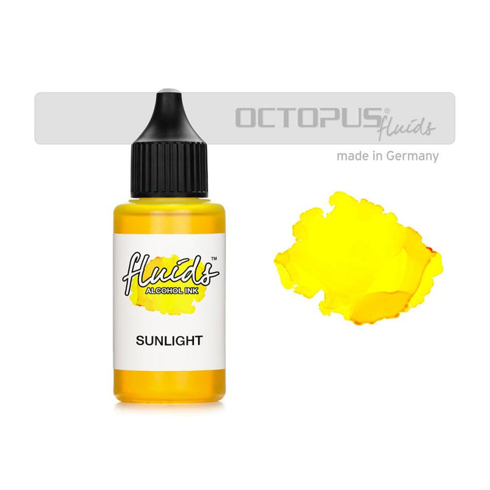 Octopus Alcohol Ink 30ml - Sunlight Yellow, Fast-Drying_1