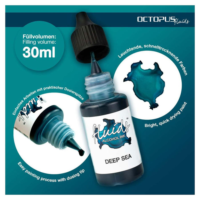 Octopus Alcohol Ink Deep Sea Blue 30ml - Fast-Drying_2