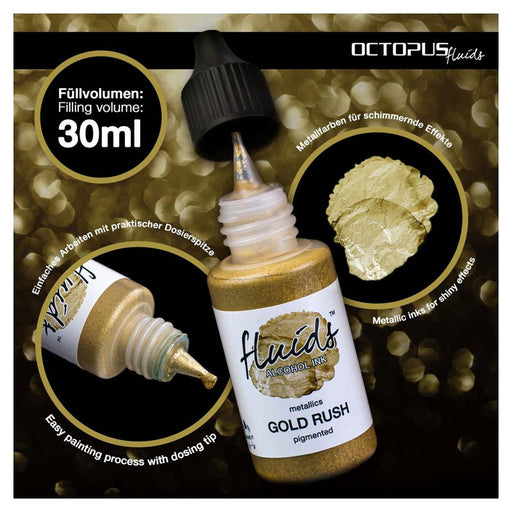 Octopus Alcohol Ink Gold Rush Metallic 30ml OCTOAIME025_2