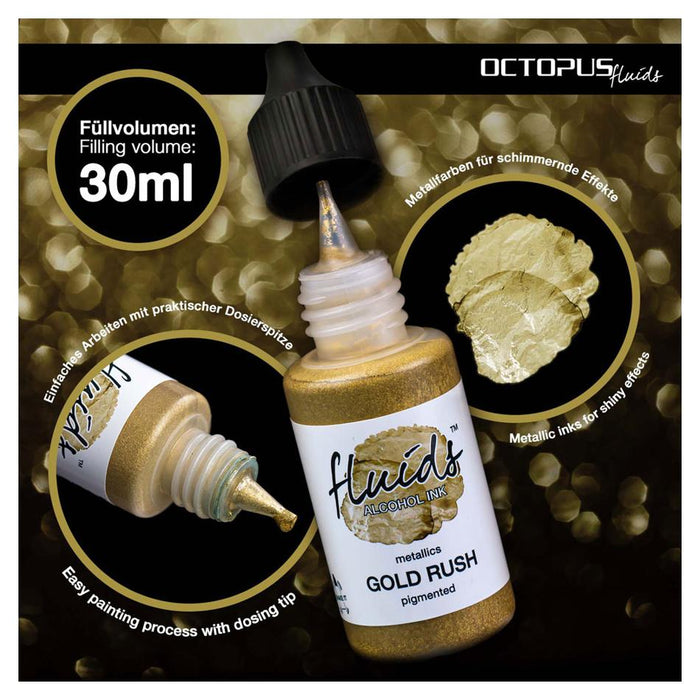 Octopus Alcohol Ink Gold Rush Metallic 30ml OCTOAIME025_2