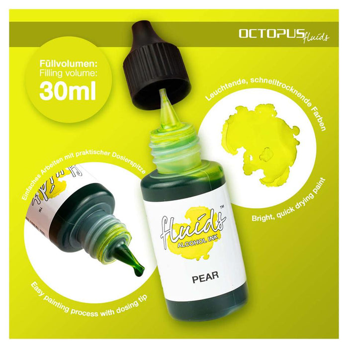 Octopus Alcohol Ink Pear Green 30ml for Fluid Painting_2