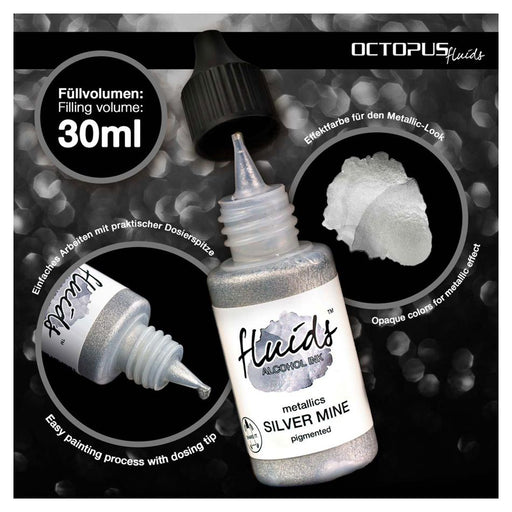 Octopus Alcohol Ink Silver Mine Metallic 30ml OCTOAIME050_2