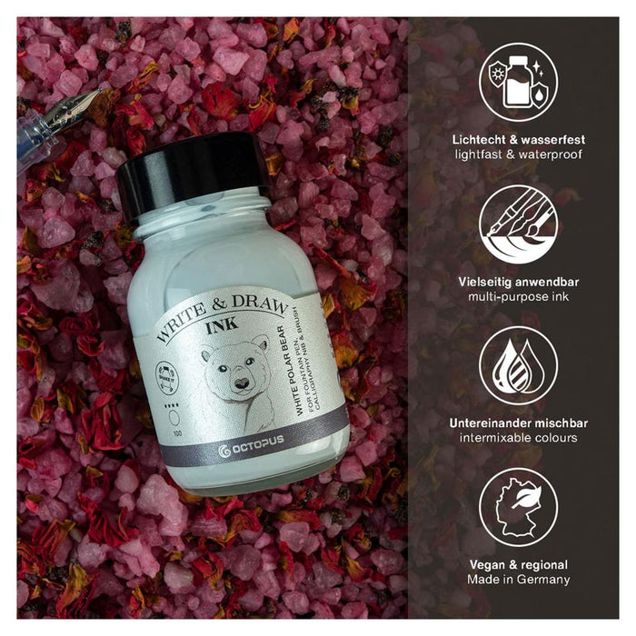 Octopus Fluids 50ml Write & Draw Ink - White Polar Bear_2