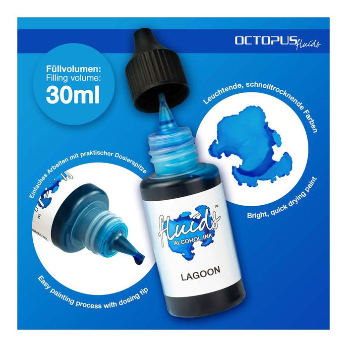 Octopus Fluids Alcohol Ink Lagoon Blue 30ml OCTOAIBL075_2