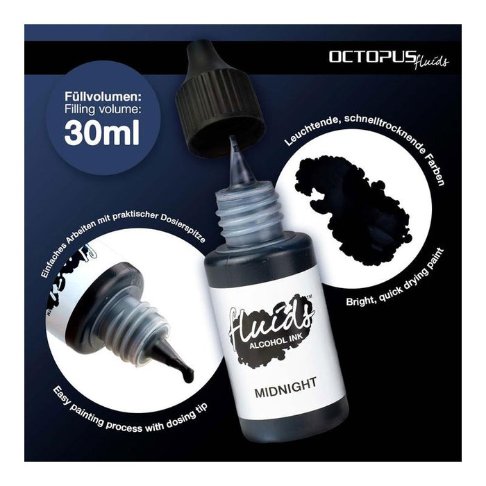Octopus Fluids Alcohol Ink Midnight Black 30ml OCTOAIBK010_2